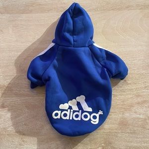 Adidog blue doggie sweater